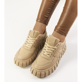 Sneakers beige con suola alta Morico 1