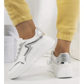 Sneakers Basemat da donna bianche bianco argento 2