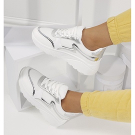 Sneakers Basemat da donna bianche bianco argento 1