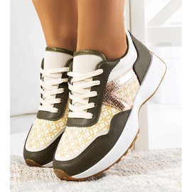 Sneakers Isham da donna verdi beige 1