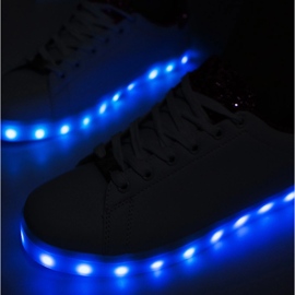 Sneakers bianche e rosa con luci led Alfaro bianco 1