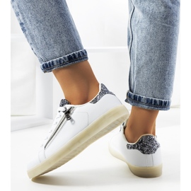 Sneakers bianche a led Caldwell bianco argento 2