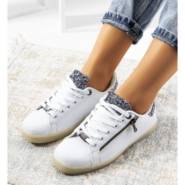 Sneakers bianche a led Caldwell bianco argento 1