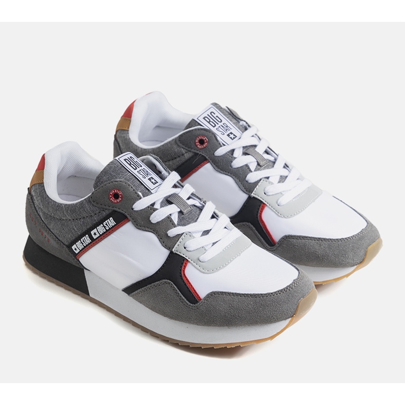 Sneakers Big Star da uomo bianche e grigie JJ174147 bianca grigio 1