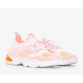 Sneakers sportive Daniela in bianco e arancione 1
