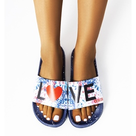 Ciabatte blu navy Love Big Star DD274A257 bianco multicolore 1
