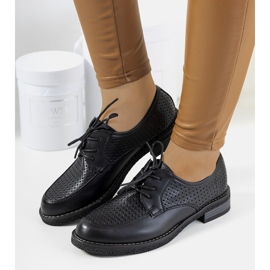 Scarpa stringata Edda nera traforata nero 1