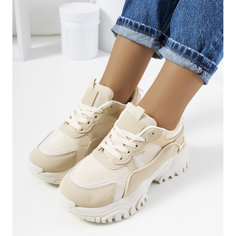 Sneakers beige da donna Livorno 1