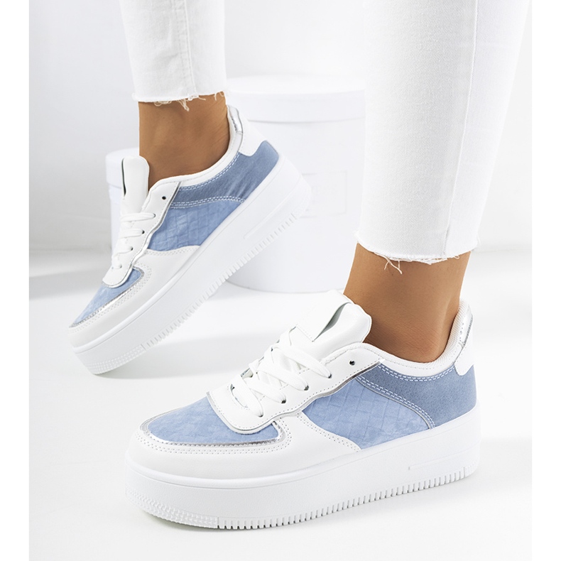 Sneakers blu da donna Statela bianca 1