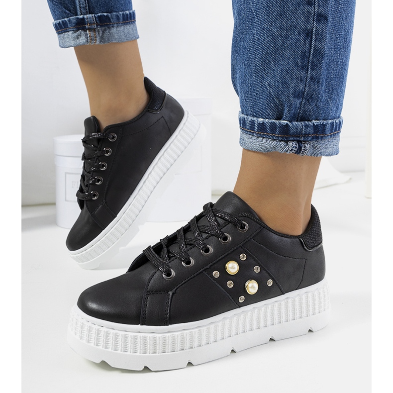 Sneakers nere sulla piattaforma Ileana nero 1