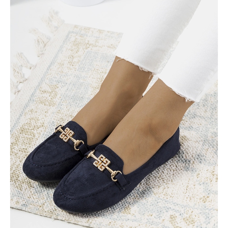 Mocassini blu navy con fibbia Cardoso 1