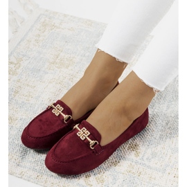 Mocassino bordeaux con fibbia Cardoso rosso 1