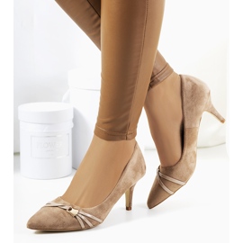 Décolleté beige su tacco Lamond 1