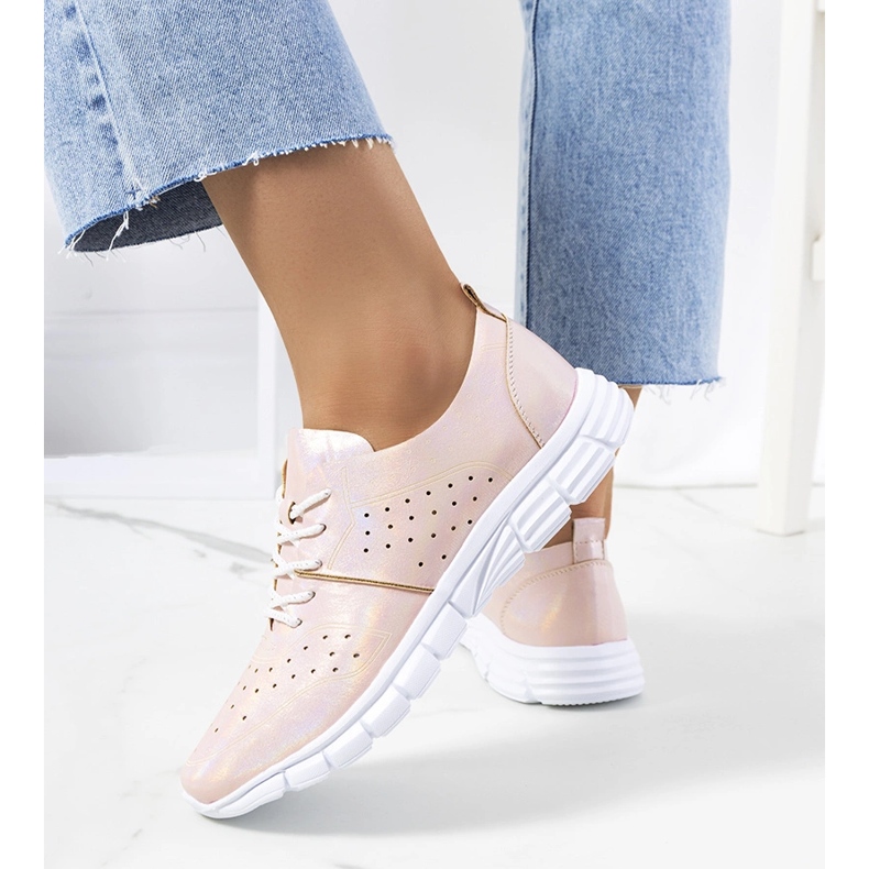 Scarpe da ginnastica olografiche Enid Pink rosa 1