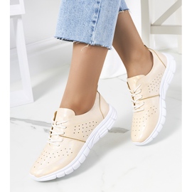 Scarpe da ginnastica olografiche Enid Gold beige d'oro 1