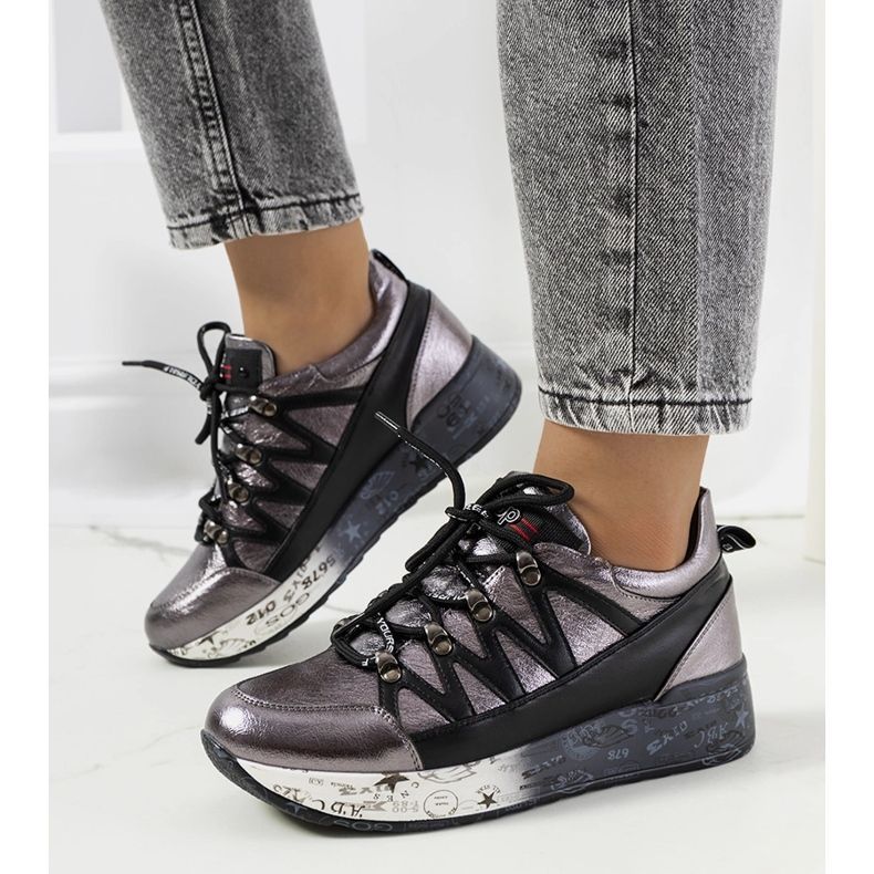 Sneakers ballard grigie metallizzate argento 1