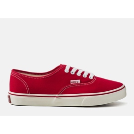 Sneakers rosse da uomo in lino rosso 1