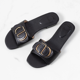 Sandali neri con tacco piatto di Cammeray nero 1