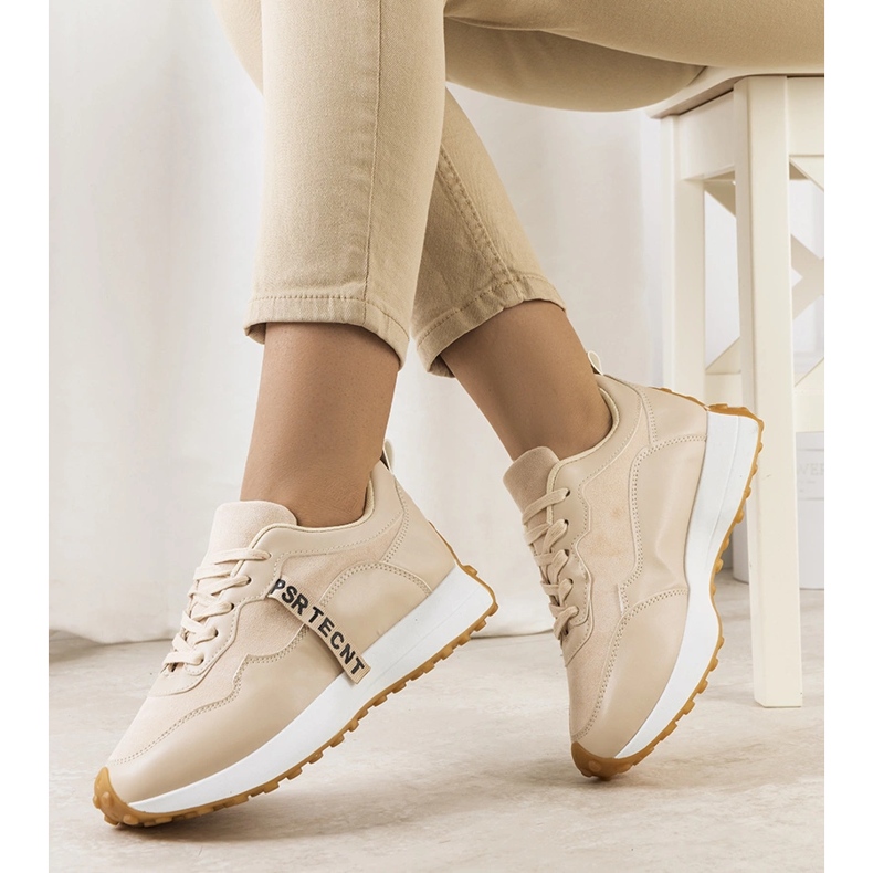 Sneakers beige con catena Samina 1