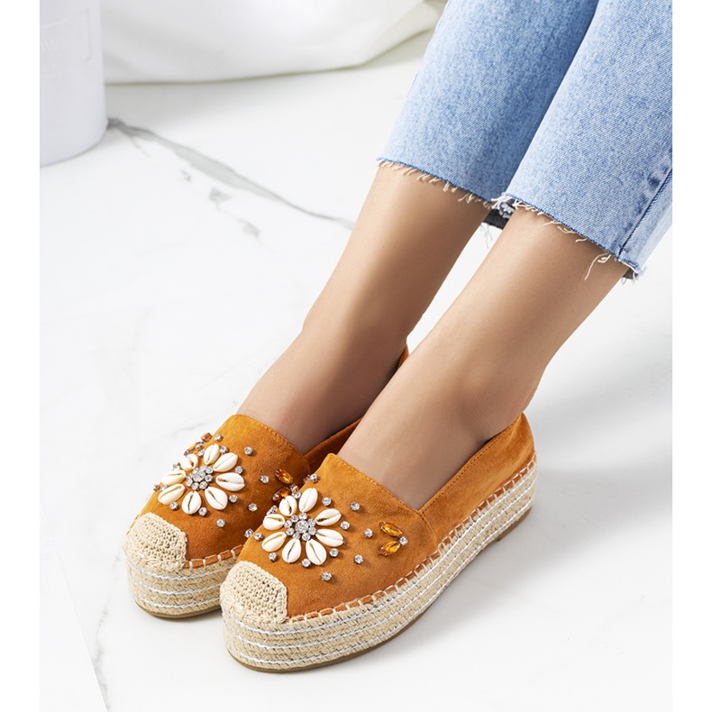 Espadrillas marroni sulla suola spessa della signora Nicki marrone giallo 1