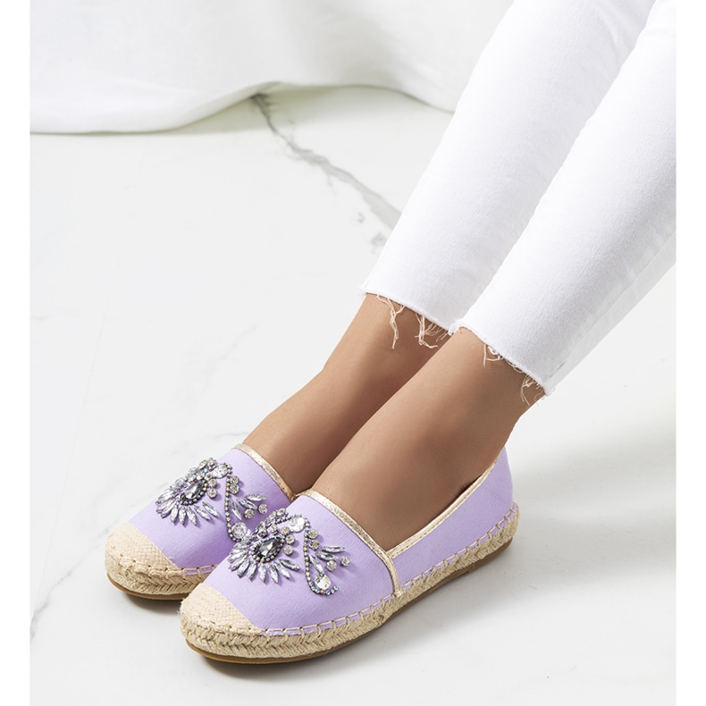 PA1 Espadrillas viola con zirconi cubici 1