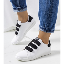 Sneakers in velcro da donna Diest bianche e nere bianco nero 1