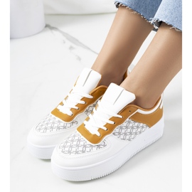 Sneakers Manal da donna bianche bianco giallo 1
