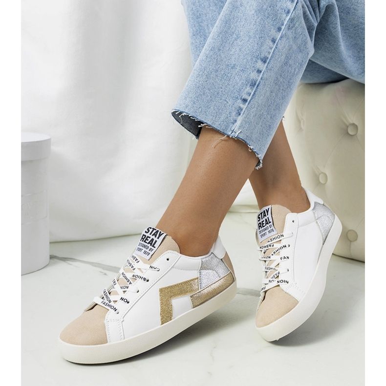 Sneakers Amaal bianche lucide beige 1