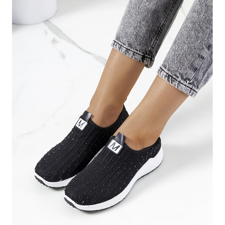Sneakers nere con zirconi Maasje nero 1