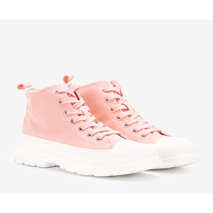 Sneakers rosa alla caviglia con plateau Cherryl 1