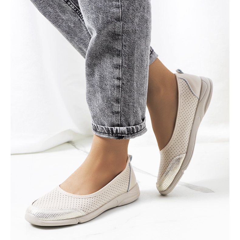 Ballerine Mirjam in pelle beige 1