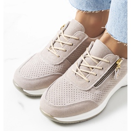 Sneakers Zakiya in pelle beige 1