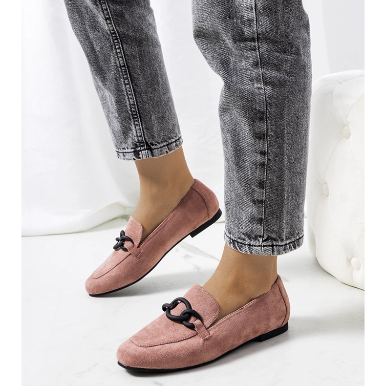 Scarpe in pelle rosa 1