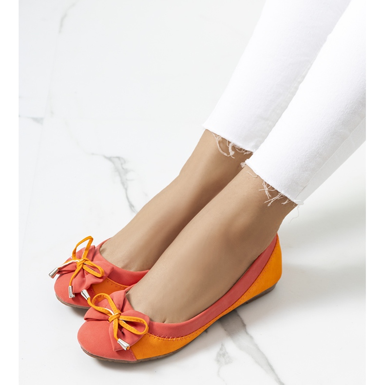 Ballerine arancioni con fiocco Eske rosso arancia 1