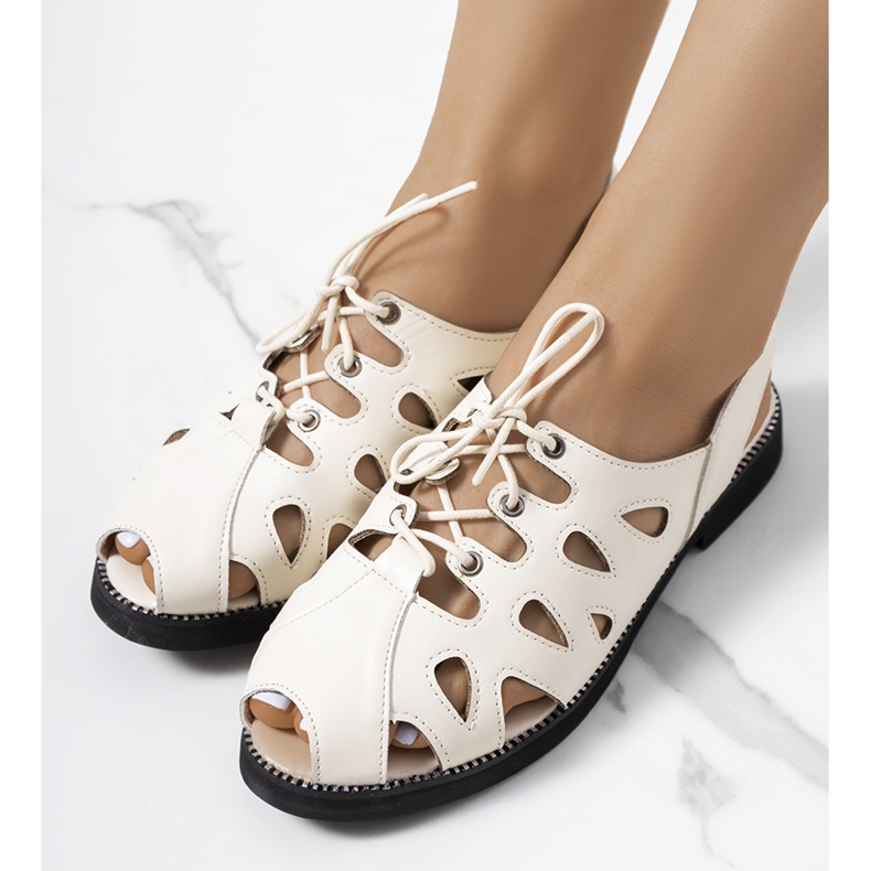 Sandali con allacciatura Vlis beige 1