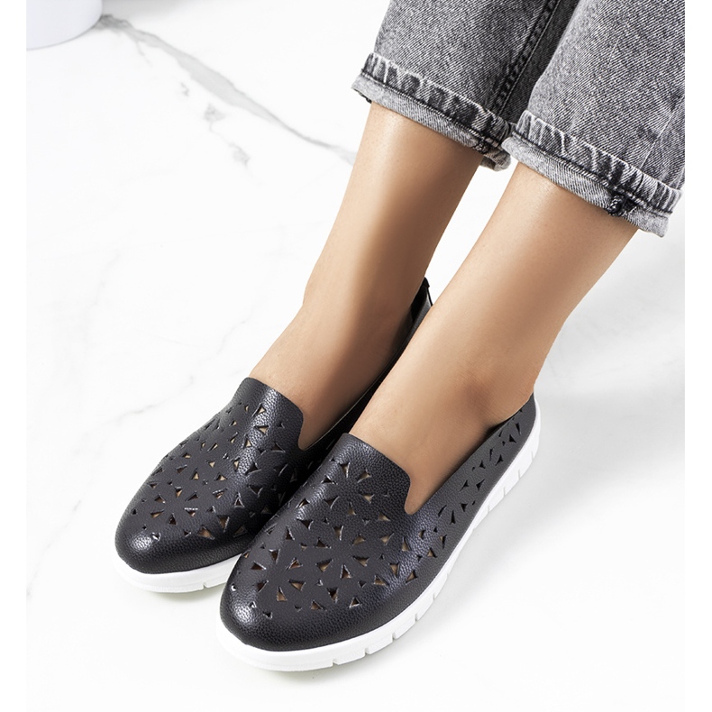 Sneakers nere Borg traforate nero 1