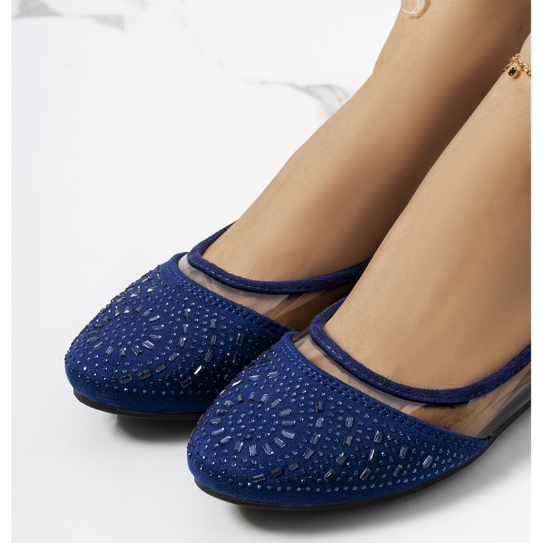 Ballerine Malene semitrasparenti blu navy 1