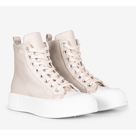 Sneakers beige su suole alte Natasha 1