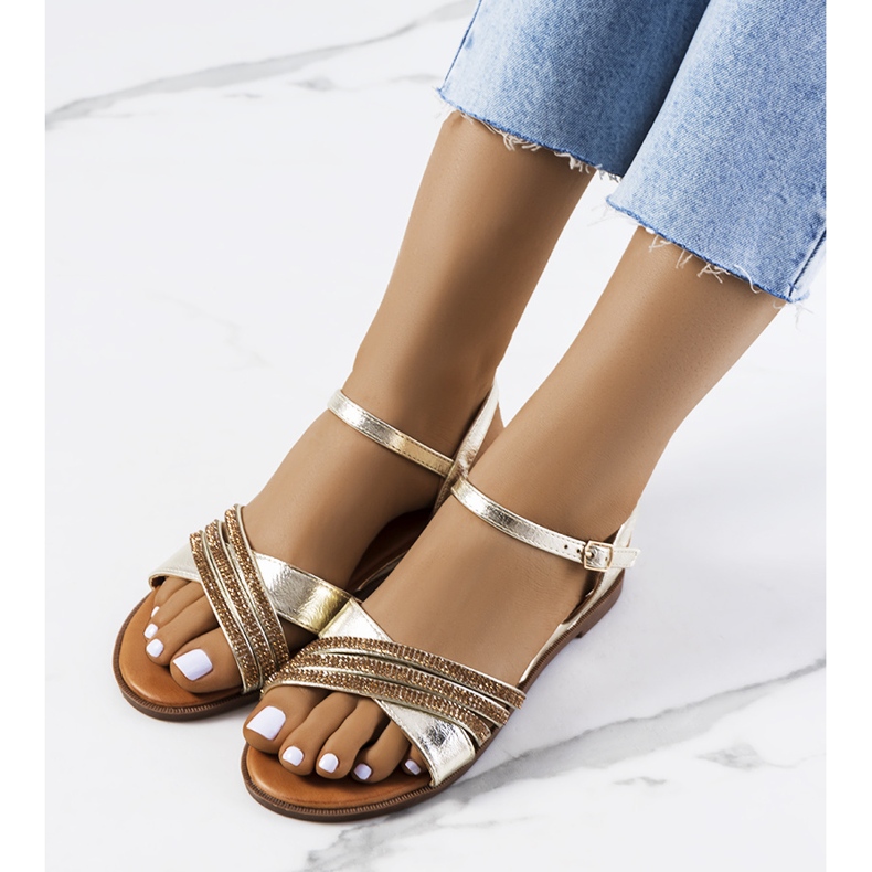 Sandali con strass Gold Parade d'oro 1