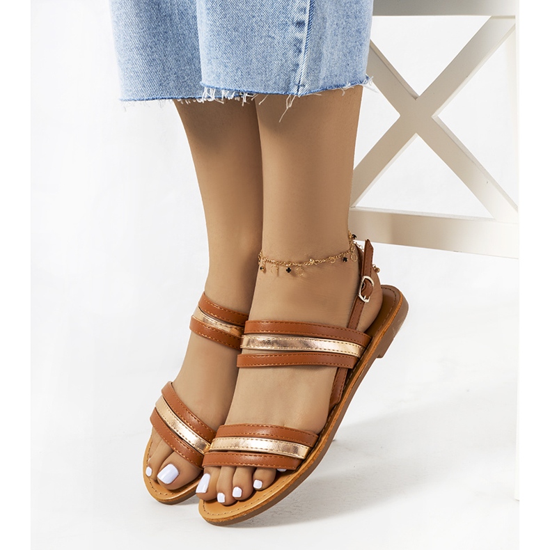 Sandali da donna marroni Hibbins marrone d'oro 1