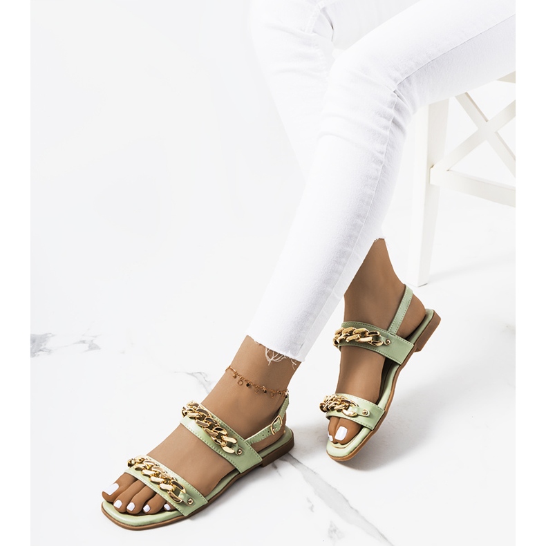 Sandali verdi con catene Withers verde 1