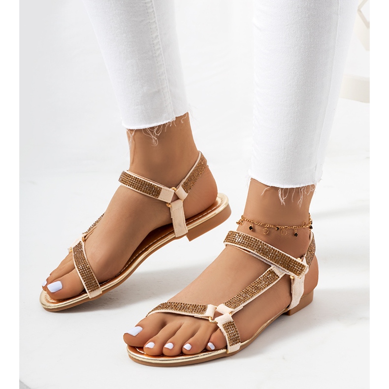 Sandali in oro con zirconi Fihelly d'oro 1