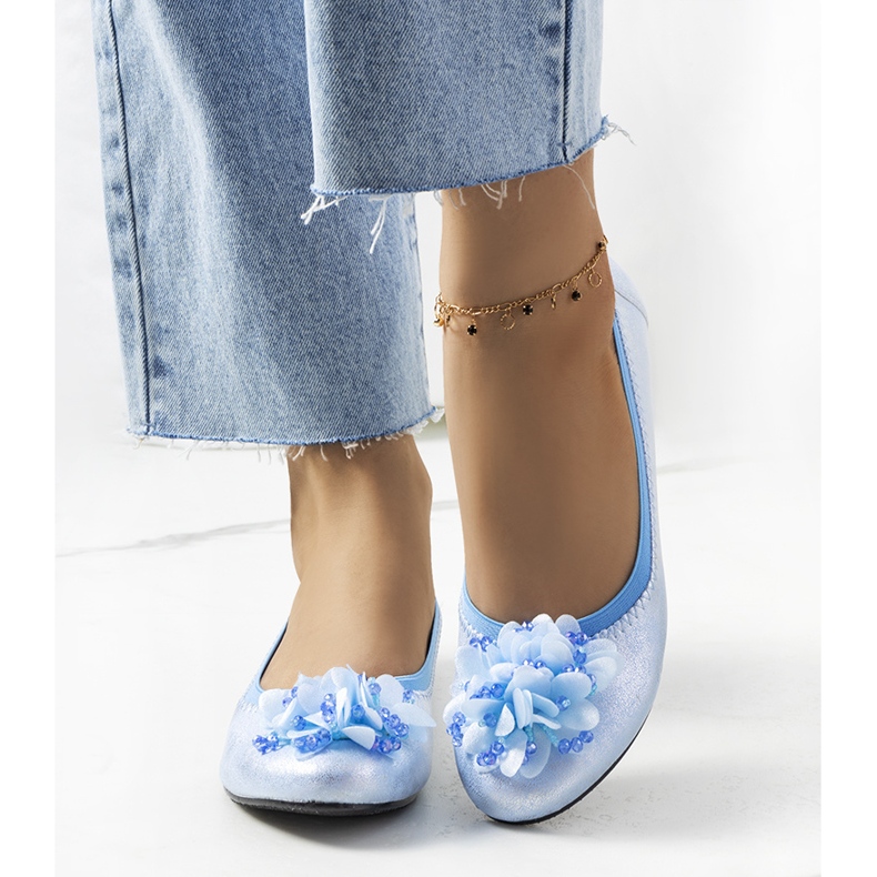 Ballerine blu metallizzato 1