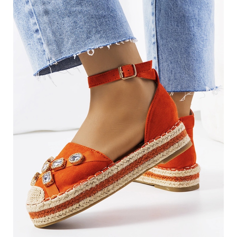 Espadrillas arancioni con zirconi Taimi arancia 1