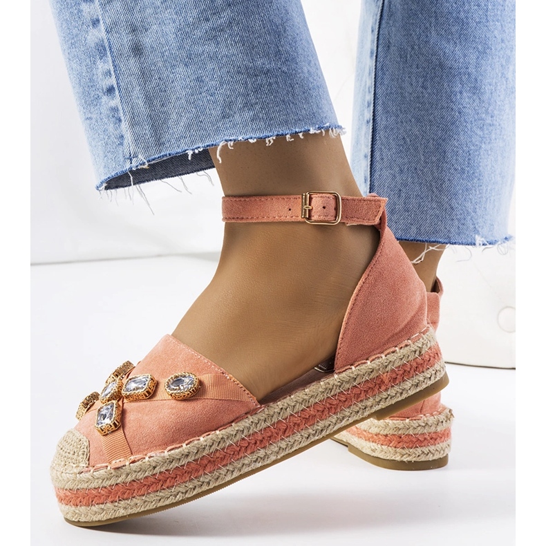 Espadrillas rosa con zirconi Taimi 1
