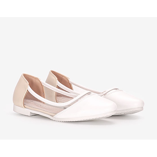 Ballerine per bambini Juva bianche semitrasparenti beige 1