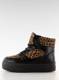 Sneakers doppia suola LBS1231 nero-leopa 1