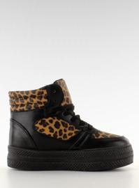 Sneakers doppia suola LBS1231 nero-leopa 2
