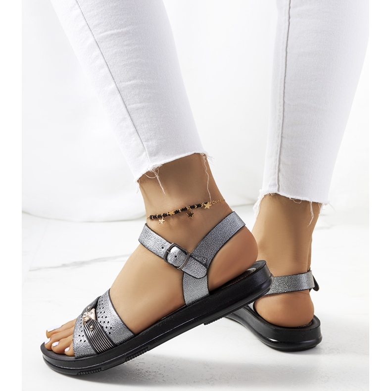 Sandali grigi da donna Lehti grigio 1