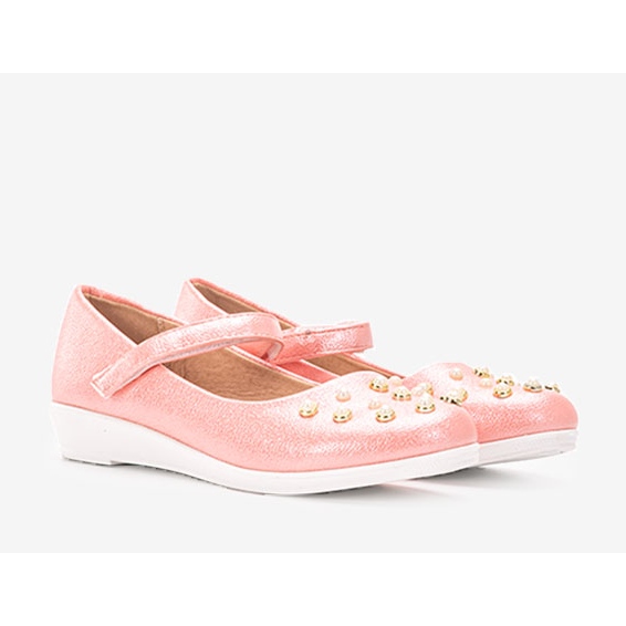Ballerine rosa per bambini con perle Silva 1